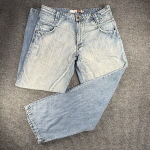INDEGO RED Denim Jeans Mens 38x33 Y2K Grunge Baggy  Streetwear Skater Vintage